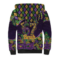 Six Seven Mardi Gras Sherpa Hoodie 67 Carnival Mask Beads - Wonder Print Shop