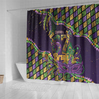 Six Seven Mardi Gras Shower Curtain 67 Carnival Mask Beads - Wonder Print Shop