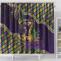 Six Seven Mardi Gras Shower Curtain 67 Carnival Mask Beads - Wonder Print Shop