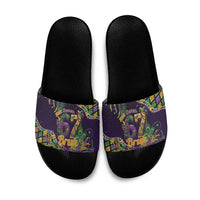 Six Seven Mardi Gras Slide Sandals 67 Carnival Mask Beads - Wonder Print Shop