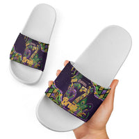 Six Seven Mardi Gras Slide Sandals 67 Carnival Mask Beads - Wonder Print Shop