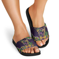 Six Seven Mardi Gras Slide Sandals 67 Carnival Mask Beads - Wonder Print Shop