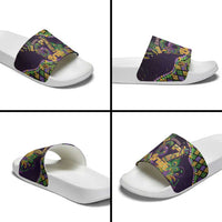 Six Seven Mardi Gras Slide Sandals 67 Carnival Mask Beads - Wonder Print Shop