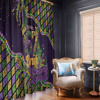 Six Seven Mardi Gras Window Curtain 67 Carnival Mask Beads - Wonder Print Shop