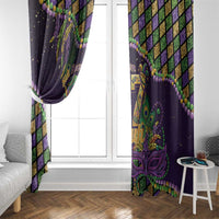 Six Seven Mardi Gras Window Curtain 67 Carnival Mask Beads - Wonder Print Shop