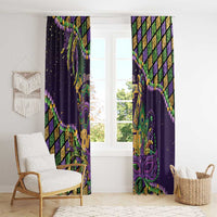 Six Seven Mardi Gras Window Curtain 67 Carnival Mask Beads - Wonder Print Shop