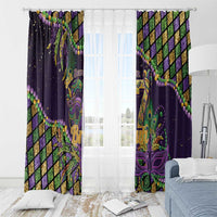 Six Seven Mardi Gras Window Curtain 67 Carnival Mask Beads - Wonder Print Shop