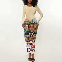 Martin Luther King MLK Long Sleeve Bodycon Dress I Have a Dream Vintage Art - Wonder Print Shop