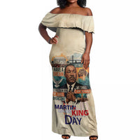 Martin Luther King MLK Off Shoulder Maxi Dress I Have a Dream Vintage Art - Wonder Print Shop