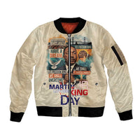 Martin Luther King MLK Sleeve Zip Bomber Jacket I Have a Dream Vintage Art - Wonder Print Shop