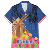 Netherlands Lion Family Matching Long Sleeve Bodycon Dress and Hawaiian Shirt Tulip And Windmill