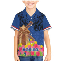 Netherlands Lion Family Matching Mermaid Dress and Hawaiian Shirt Tulip And Windmill