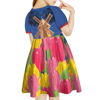 Netherlands Lion Kid Short Sleeve Dress Tulip And Windmill