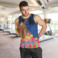 Netherlands Lion Men Tank Top Tulip And Windmill