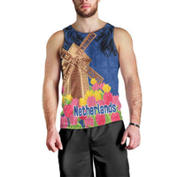 Netherlands Lion Men Tank Top Tulip And Windmill