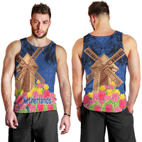 Netherlands Lion Men Tank Top Tulip And Windmill