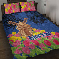 Netherlands Lion Quilt Bed Set Tulip And Windmill