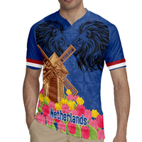 Netherlands Lion Rugby Jersey Tulip And Windmill