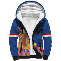 Netherlands Lion Sherpa Hoodie Tulip And Windmill