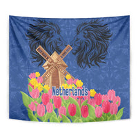 Netherlands Lion Tapestry Tulip And Windmill