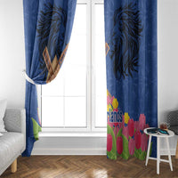 Netherlands Lion Window Curtain Tulip And Windmill