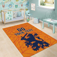 Custom Netherlands Football Area Rug Holland Lion
