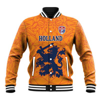 Custom Netherlands Football Baseball Jacket Holland Lion