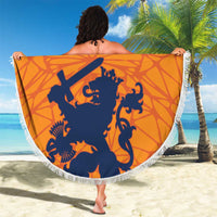 Custom Netherlands Football Beach Blanket Holland Lion