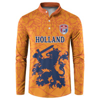 Custom Netherlands Football Button Sweatshirt Holland Lion