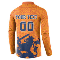 Custom Netherlands Football Button Sweatshirt Holland Lion