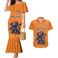Custom Netherlands Football Couples Matching Mermaid Dress and Hawaiian Shirt Holland Lion