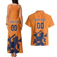 Custom Netherlands Football Couples Matching Tank Maxi Dress and Hawaiian Shirt Holland Lion
