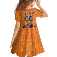 Custom Netherlands Football Family Matching Off The Shoulder Long Sleeve Dress and Hawaiian Shirt Holland Lion