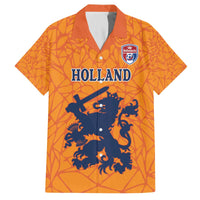 Custom Netherlands Football Family Matching Off The Shoulder Long Sleeve Dress and Hawaiian Shirt Holland Lion