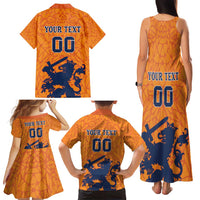 Custom Netherlands Football Family Matching Tank Maxi Dress and Hawaiian Shirt Holland Lion