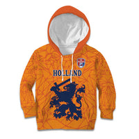 Custom Netherlands Football Kid Hoodie Holland Lion