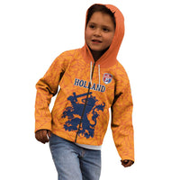 Custom Netherlands Football Kid Hoodie Holland Lion