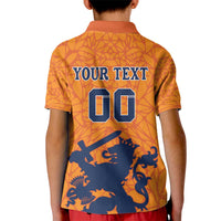 Custom Netherlands Football Kid Polo Shirt Holland Lion