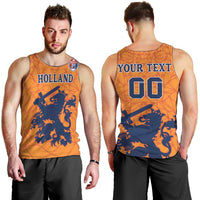 Custom Netherlands Football Men Tank Top Holland Lion