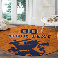 Custom Netherlands Football Round Carpet Holland Lion