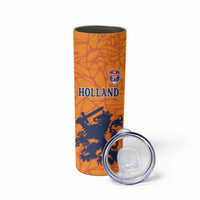 Custom Netherlands Football Skinny Tumbler Holland Lion