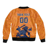 Custom Netherlands Football Sleeve Zip Bomber Jacket Holland Lion