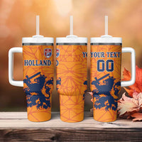 Custom Netherlands Football Tumbler With Handle Holland Lion