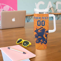 Custom Netherlands Football Tumbler With Handle Holland Lion