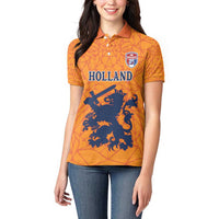 Custom Netherlands Football Women Polo Shirt Holland Lion