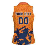 Custom Netherlands Football Women Sleeveless Polo Shirt Holland Lion