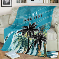 Personalized Saint Kitts and Nevis Coconut Palm Tree Blanket