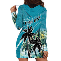 Personalized Saint Kitts and Nevis Coconut Palm Tree Hoodie Dress - Wonder Print Shop