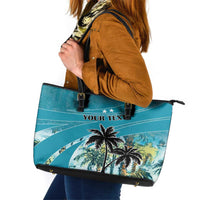 Personalized Saint Kitts and Nevis Coconut Palm Tree Leather Tote Bag - Wonder Print Shop