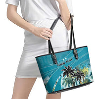Personalized Saint Kitts and Nevis Coconut Palm Tree Leather Tote Bag - Wonder Print Shop